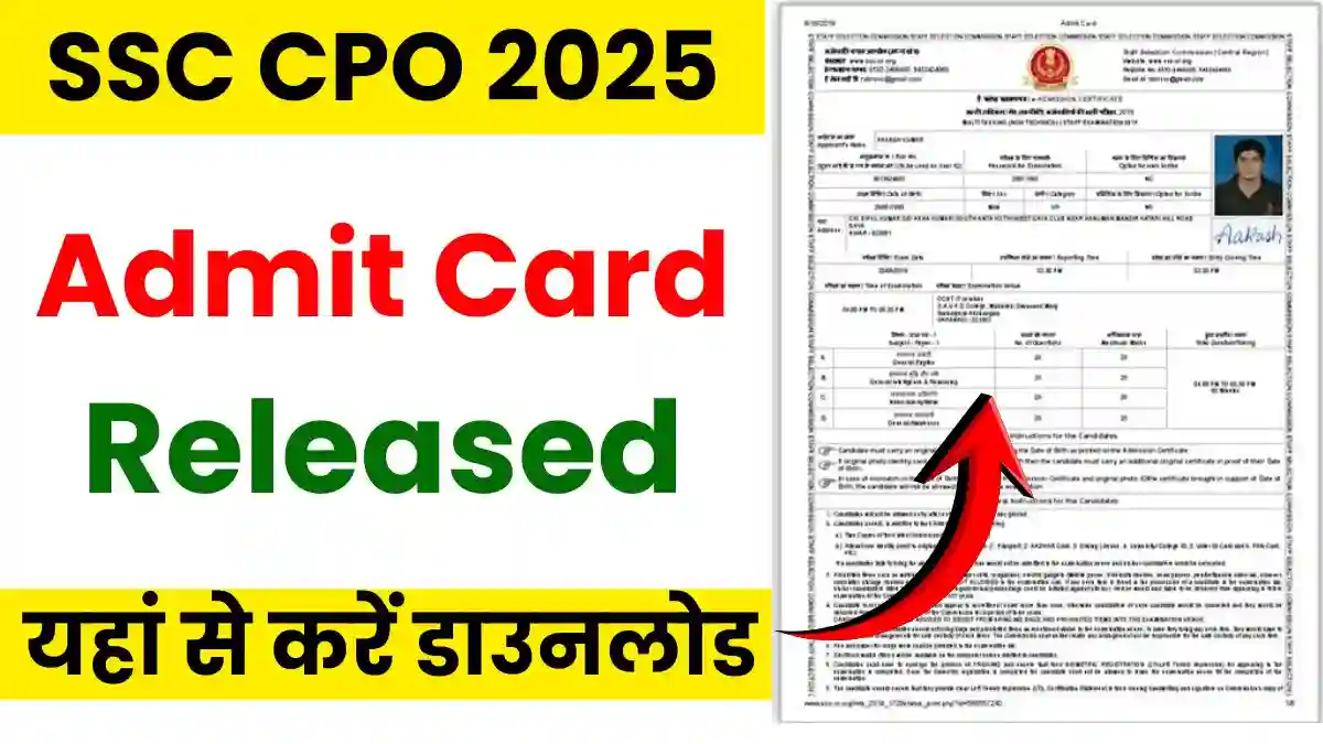 SSC CPO Admit Card 2025